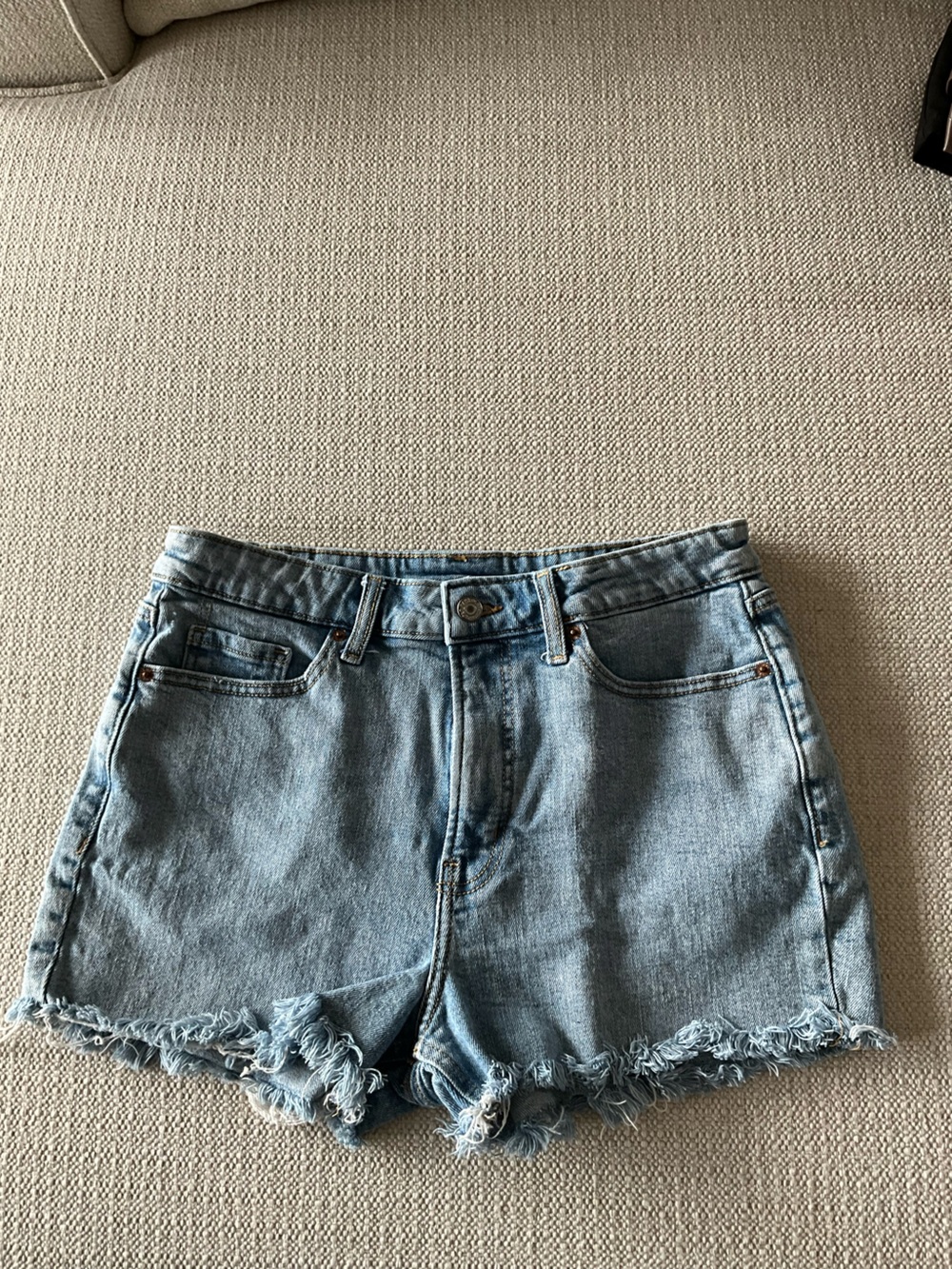 Old Navy Light Blue Denim Frayed Hem Shorts